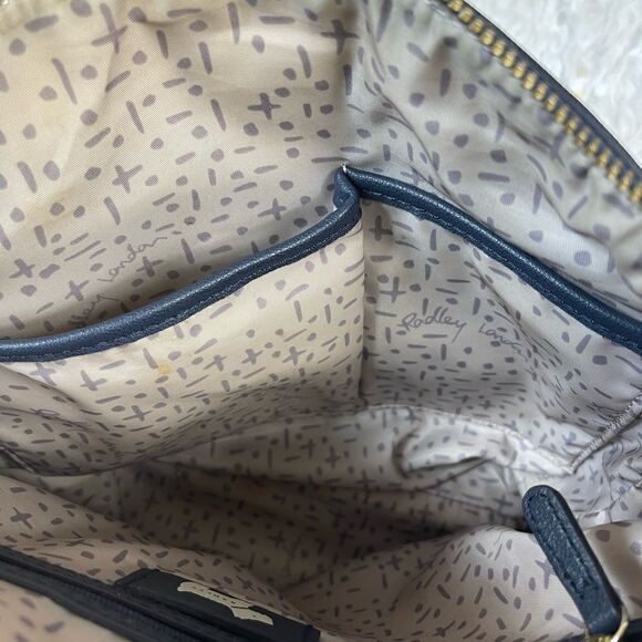 Radley London Navy Blue Nylon Spring Park  medium Backpack gold tone h… - Picture 10 of 12